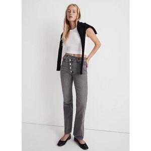 NWOT Madewell 90’s Straight Gray Jeans Size 31